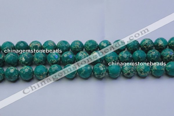 CDE2565 15.5 inches 16mm faceted round dyed sea sediment jasper beads