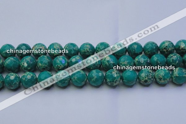 CDE2566 15.5 inches 18mm faceted round dyed sea sediment jasper beads