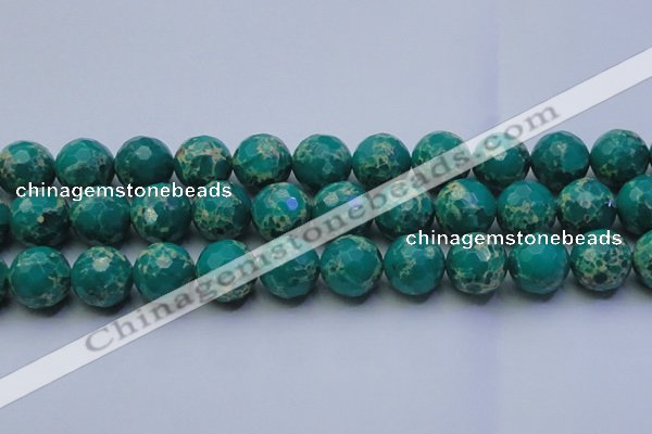 CDE2567 15.5 inches 20mm faceted round dyed sea sediment jasper beads