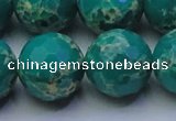 CDE2568 15.5 inches 22mm faceted round dyed sea sediment jasper beads