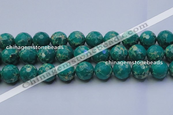 CDE2569 15.5 inches 24mm faceted round dyed sea sediment jasper beads