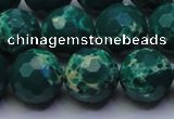 CDE2571 15.5 inches 14mm faceted round dyed sea sediment jasper beads