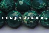 CDE2572 15.5 inches 16mm faceted round dyed sea sediment jasper beads