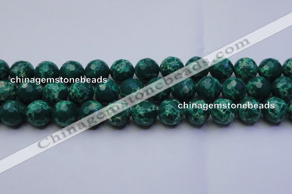 CDE2572 15.5 inches 16mm faceted round dyed sea sediment jasper beads