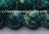 CDE2573 15.5 inches 18mm faceted round dyed sea sediment jasper beads