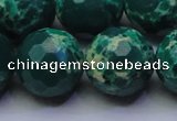 CDE2574 15.5 inches 20mm faceted round dyed sea sediment jasper beads