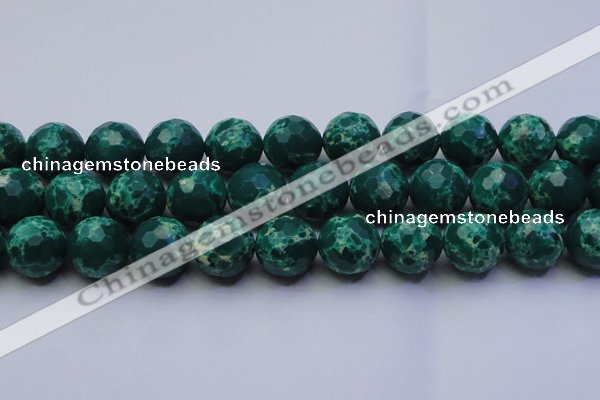 CDE2574 15.5 inches 20mm faceted round dyed sea sediment jasper beads