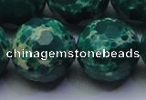 CDE2576 15.5 inches 24mm faceted round dyed sea sediment jasper beads