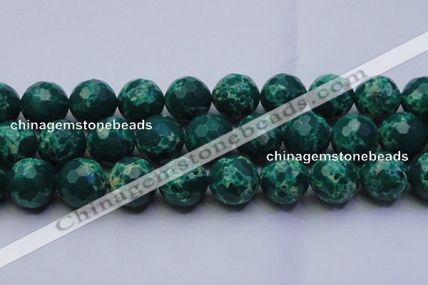 CDE2576 15.5 inches 24mm faceted round dyed sea sediment jasper beads