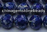 CDE2579 15.5 inches 14mm faceted round dyed sea sediment jasper beads