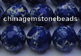 CDE2580 15.5 inches 16mm faceted round dyed sea sediment jasper beads