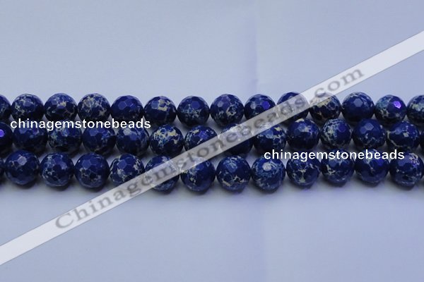 CDE2580 15.5 inches 16mm faceted round dyed sea sediment jasper beads