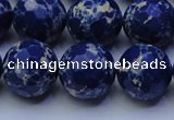 CDE2581 15.5 inches 18mm faceted round dyed sea sediment jasper beads