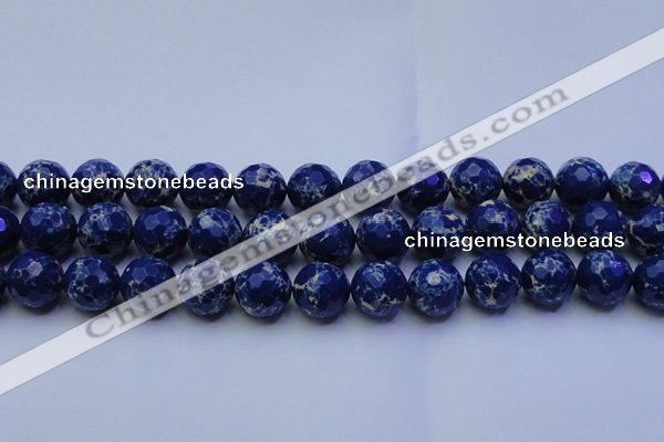 CDE2581 15.5 inches 18mm faceted round dyed sea sediment jasper beads