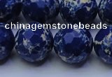 CDE2582 15.5 inches 20mm faceted round dyed sea sediment jasper beads