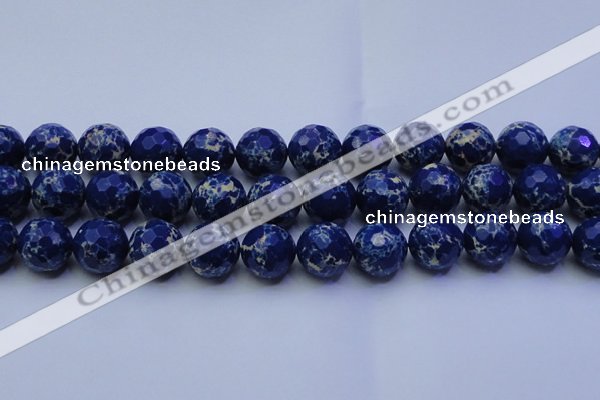 CDE2582 15.5 inches 20mm faceted round dyed sea sediment jasper beads