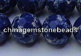 CDE2583 15.5 inches 22mm faceted round dyed sea sediment jasper beads