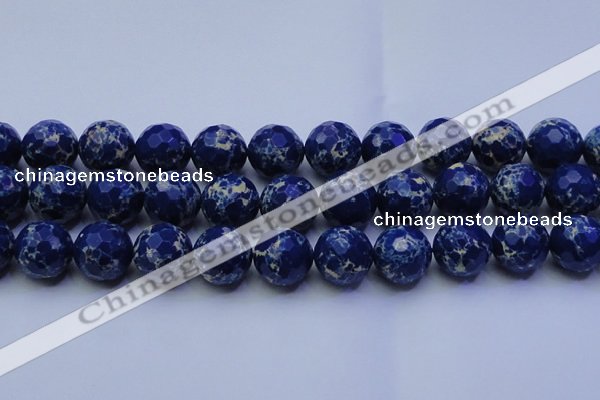 CDE2583 15.5 inches 22mm faceted round dyed sea sediment jasper beads