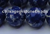 CDE2584 15.5 inches 24mm faceted round dyed sea sediment jasper beads