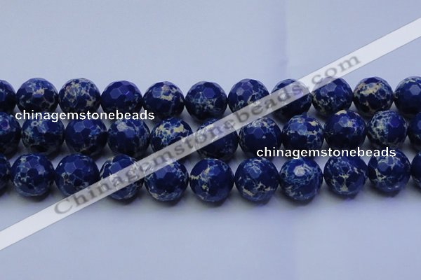 CDE2584 15.5 inches 24mm faceted round dyed sea sediment jasper beads
