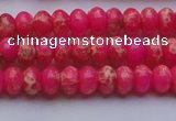 CDE2608 15.5 inches 5*8mm rondelle dyed sea sediment jasper beads