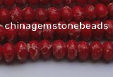 CDE2617 15.5 inches 7*10mm rondelle dyed sea sediment jasper beads