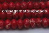 CDE2619 15.5 inches 10*14mm rondelle dyed sea sediment jasper beads