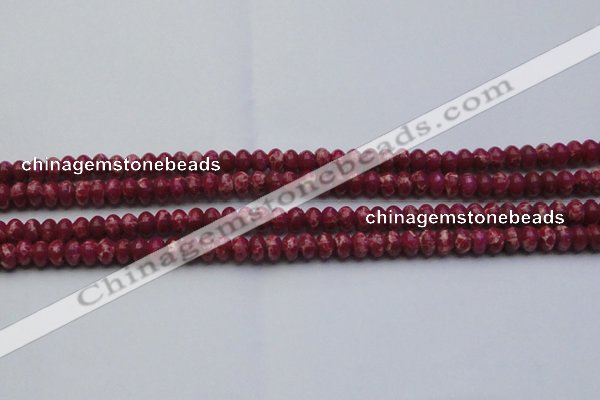 CDE2624 15.5 inches 5*8mm rondelle dyed sea sediment jasper beads