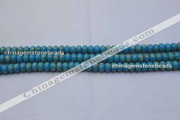CDE2649 15.5 inches 7*10mm rondelle dyed sea sediment jasper beads