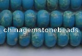 CDE2651 15.5 inches 10*14mm rondelle dyed sea sediment jasper beads