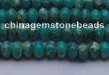 CDE2664 15.5 inches 5*8mm rondelle dyed sea sediment jasper beads