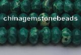 CDE2676 15.5 inches 12*16mm rondelle dyed sea sediment jasper beads