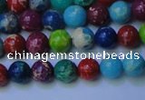 CDE2689 15.5 inches 6mm round mixed color sea sediment jasper beads