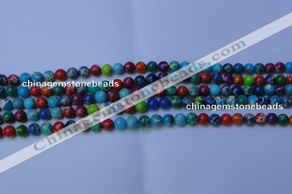 CDE2689 15.5 inches 6mm round mixed color sea sediment jasper beads