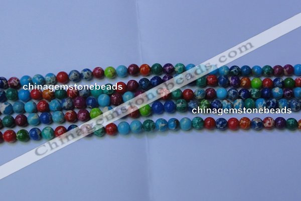 CDE2689 15.5 inches 6mm round mixed color sea sediment jasper beads