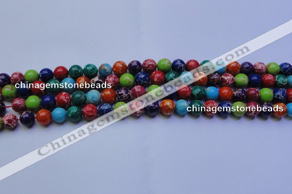 CDE2690 15.5 inches 8mm round mixed color sea sediment jasper beads