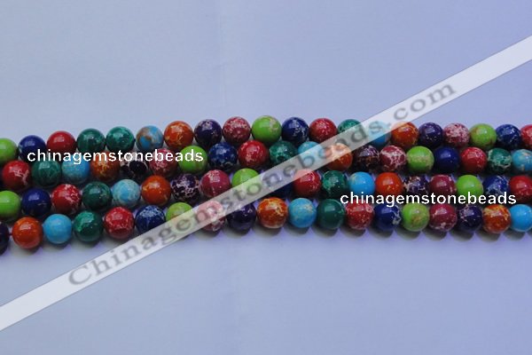 CDE2691 15.5 inches 10mm round mixed color sea sediment jasper beads