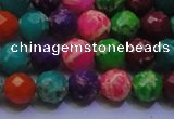 CDE2696 8mm faceted round mixed color sea sediment jasper beads