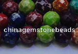 CDE2697 10mm faceted round mixed color sea sediment jasper beads