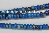 CDE273 15.5 inches 3*6mm rondelle dyed sea sediment jasper beads