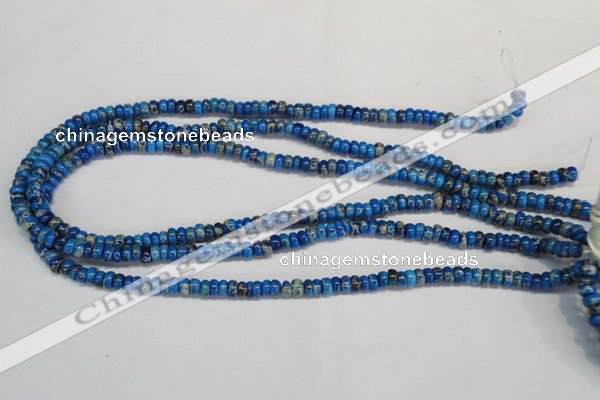 CDE273 15.5 inches 3*6mm rondelle dyed sea sediment jasper beads