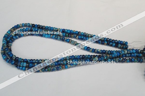 CDE274 15.5 inches 4*6mm rondelle dyed sea sediment jasper beads