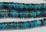 CDE276 15.5 inches 2*8mm heishi dyed sea sediment jasper beads