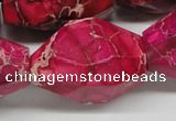 CDE28 15.5 inches 25*35mm faceted nuggets dyed sea sediment jasper beads