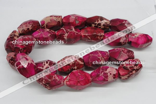 CDE28 15.5 inches 25*35mm faceted nuggets dyed sea sediment jasper beads