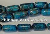 CDE285 15.5 inches 8*16mm column dyed sea sediment jasper beads