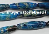 CDE291 15.5 inches 8*30mm rice dyed sea sediment jasper beads