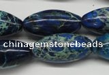 CDE293 15.5 inches 15*30mm rice dyed sea sediment jasper beads