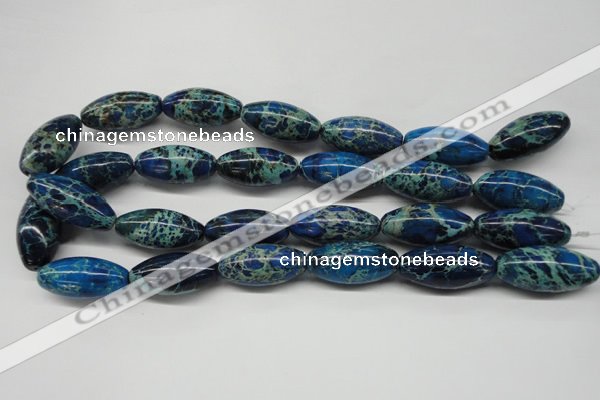 CDE293 15.5 inches 15*30mm rice dyed sea sediment jasper beads