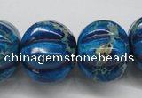 CDE297 15.5 inches 19*23mm pumpkin dyed sea sediment jasper beads